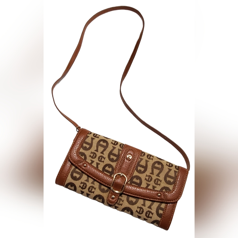 Eitenne Aigner Vintage Crossbody Bag Convertible Organizer Womens Clutch Handbag